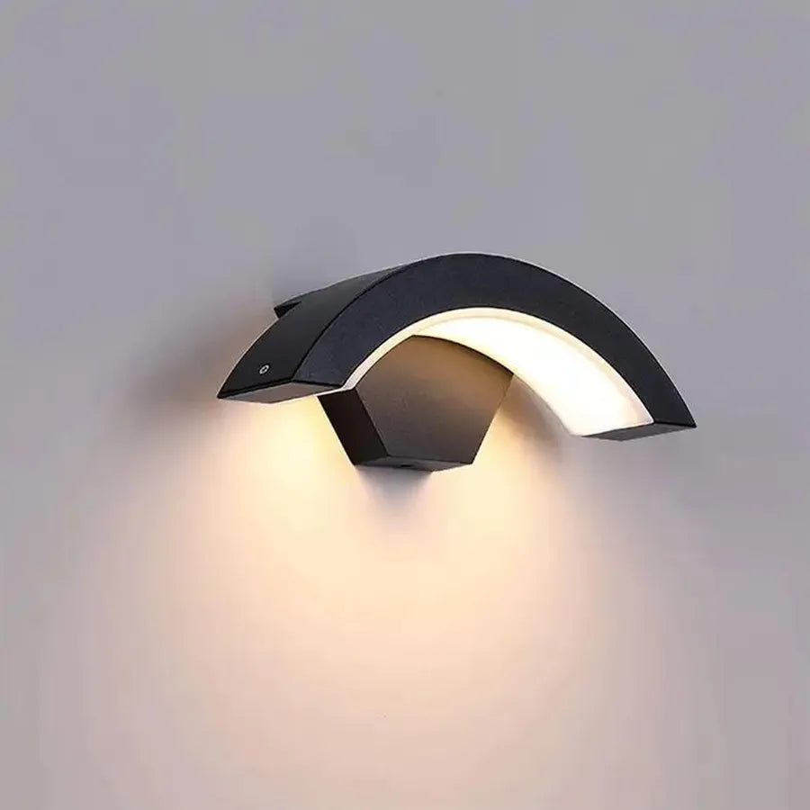 Harera Outdoor LED Wall Light, 12W, Metal, Black, imaginea 1
