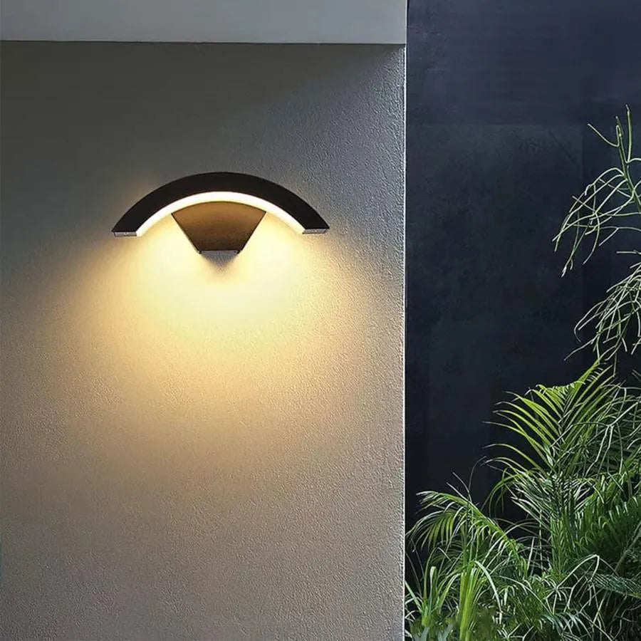 Harera Outdoor LED Wall Light, 12W, Metal, Black, imaginea 2