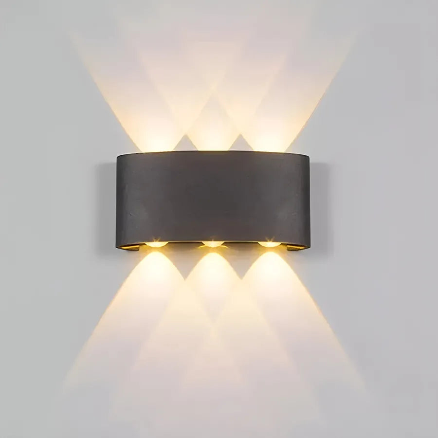 Aplica LED Fantas de Exterior si Interior, 6 Surse x 1W, IP65, Metalic, Negru, 3000K, imaginea 1