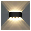 Outdoor and Indoor Decorative LED Floodlight, 8 x 1W Light Sources, IP65, Metal, Black, 3000K