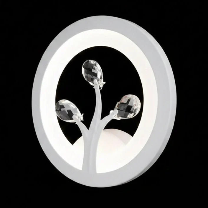 Aplica LED DAISY, 14W, Lumina Rece/Calda/Neutra, Alb cu Cristal
