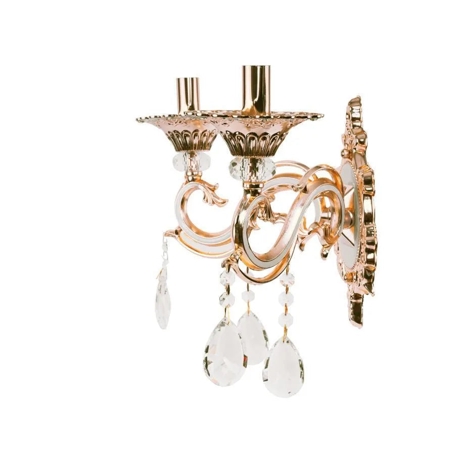 Lustra Nicholas, 2XE14, Auriu, Metal si Cristal