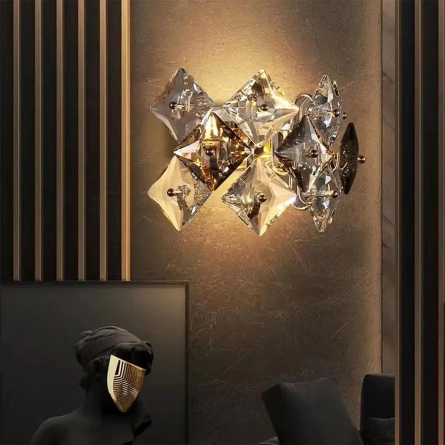 Aplica Yasmina 2xE14, Metal si Cristal, Crom