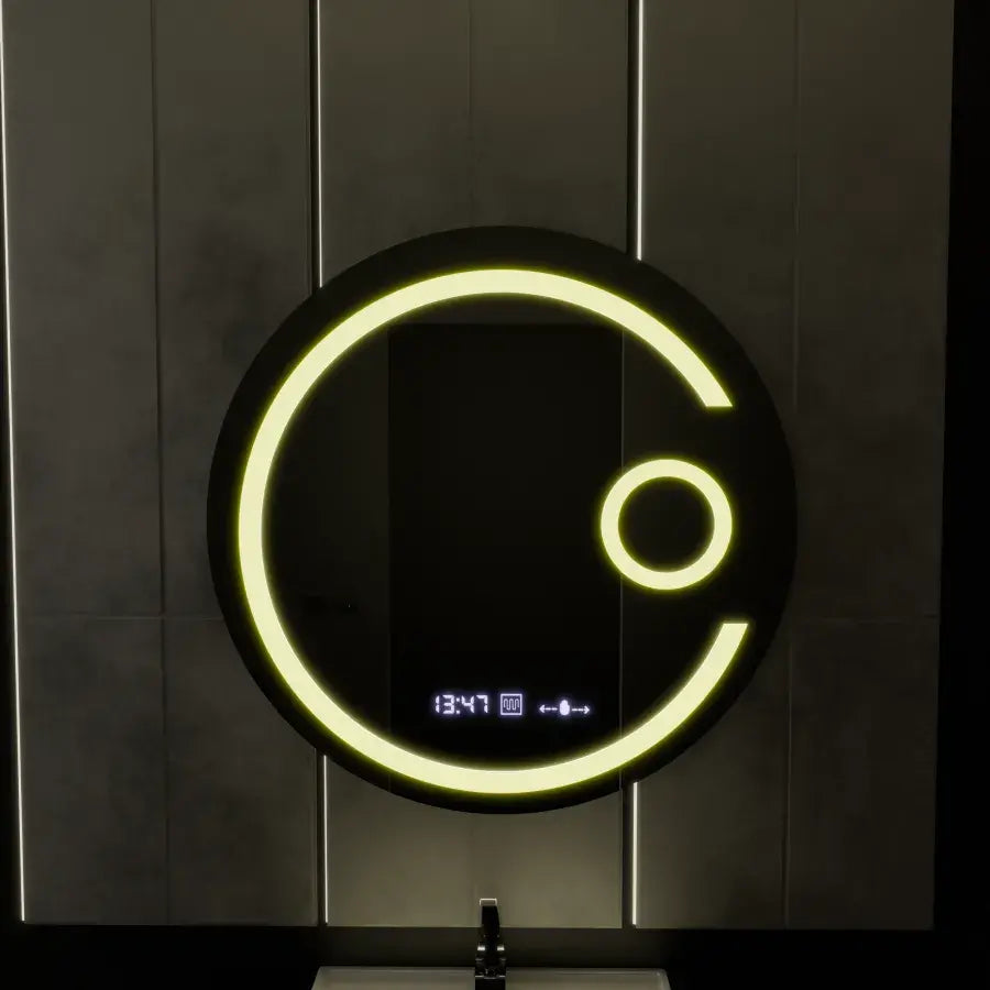 Oglinda LED Rotunda, 60cm, Visio MotionGlow Marcello, Sistem Dezaburire, Ceas & Termometru, Lupa Cosmetica, Dimabila, imaginea 4