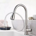 Kitchen Faucet with Pull-Out Spray, SUS304 Stainless Steel, Brushed Finish, CF018