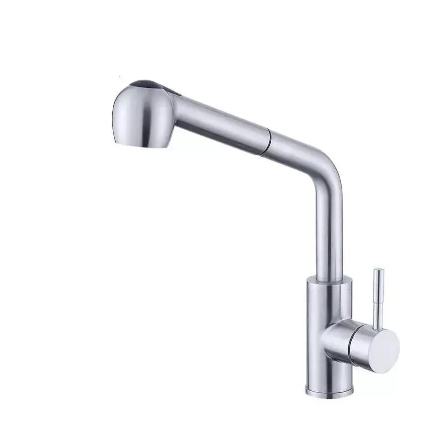 Baterie bucatarie cu dus extractibil Starke CF019, monocomanda, inox, cartus ceramic, satinat, imaginea 2