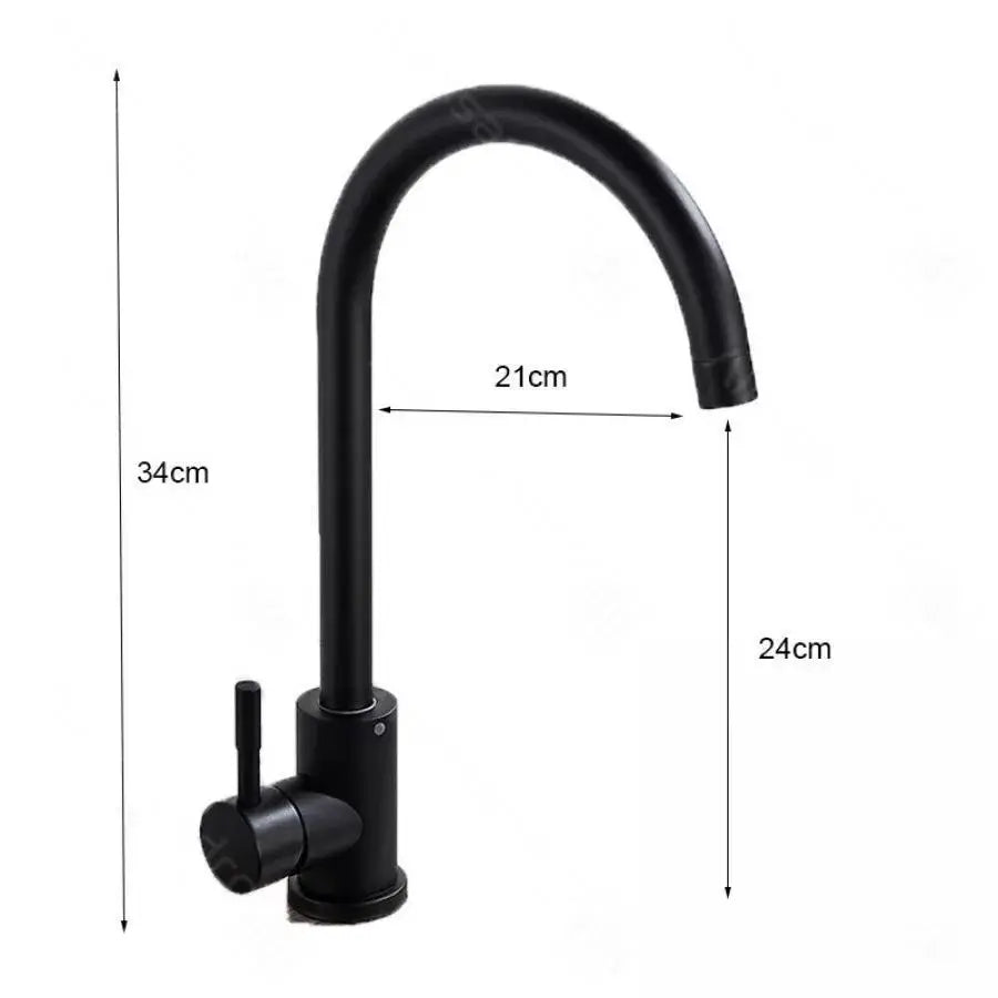 Baterie Bucatarie Monocomanda Pipa Pivotanta Cartus Ceramic Inox Negru Satin Racorduri Kit Fixare Incluse CF001BK, imaginea 4