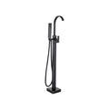 Baterie de Podea cu Cadru Patrat, Alama Sanitara, Negru, CF2036