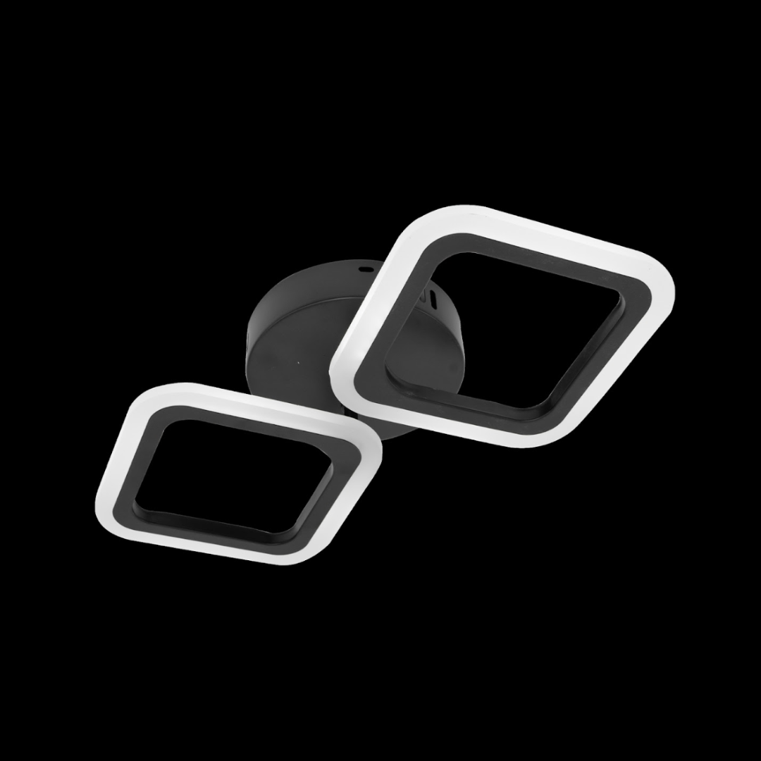 LED luster PULSARIS 27 W, 2 štvorce, studené/teplé/neuterálne svetlo, čierny, imaginea 5