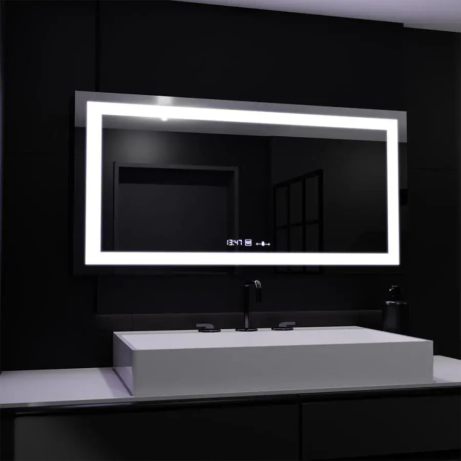 Oglinda LED Rectangulara, 160x80cm, Senzor, Verite MotionGlow Marcello, Sistem Dezaburire, Ceas & Termometru, Dimabila