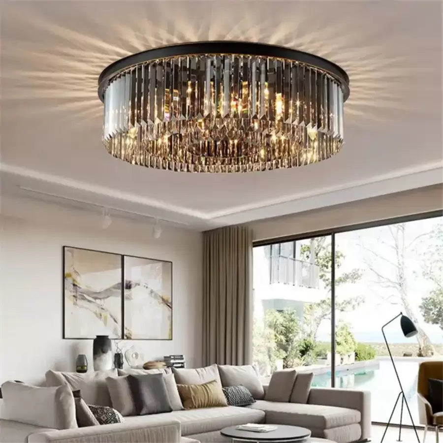 Candelabru Cristal Brady Ø60cm, 18xE14, Circular, Gri
