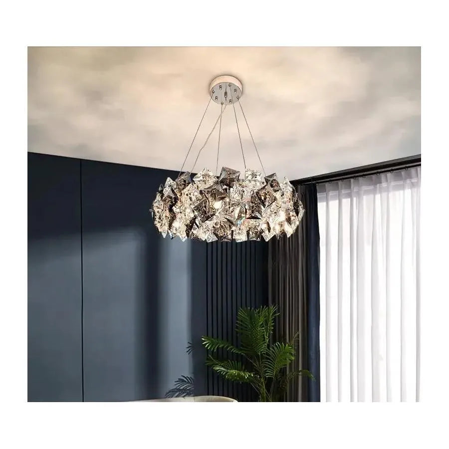 Candelabru Cristal Heja 5x E27 Crom Lucios