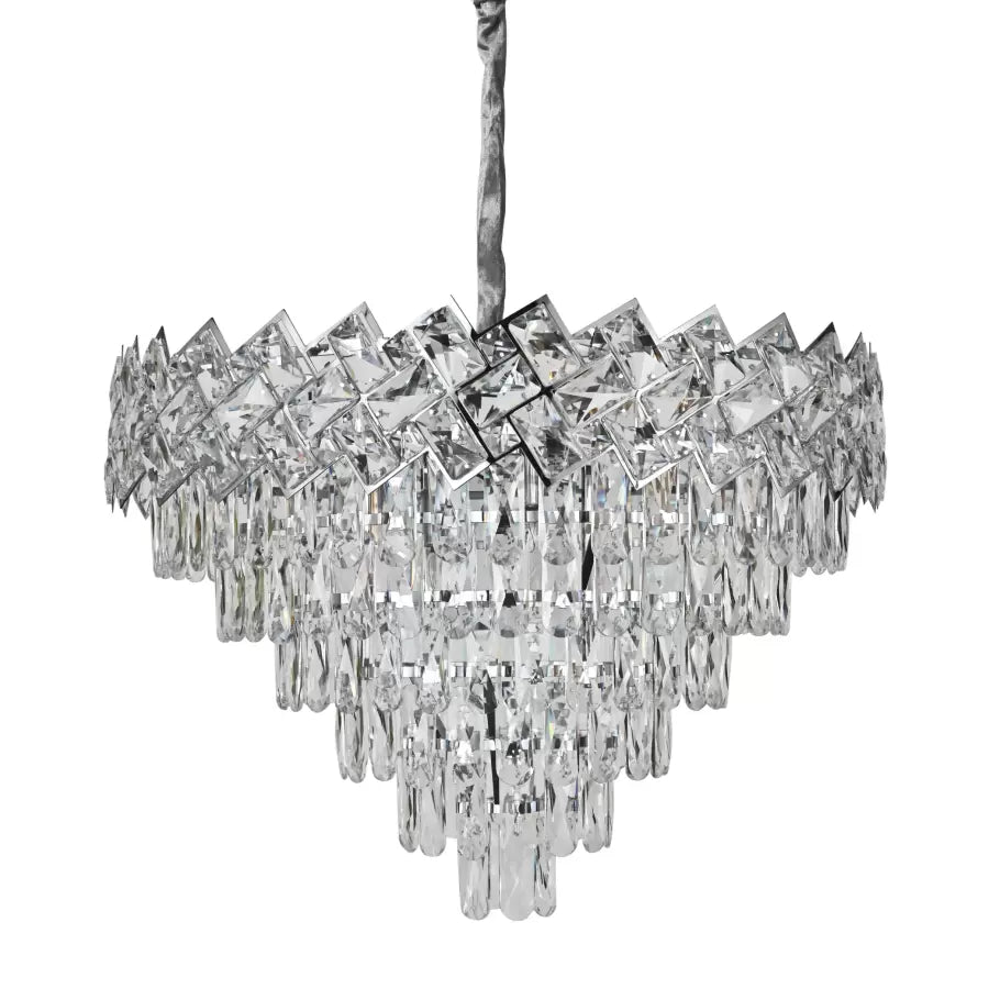 Candelabru Cristal Joel 10 x E27 Argintiu