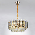 Candelabru Elros 8xE27, Metal si Cristal, Auriu
