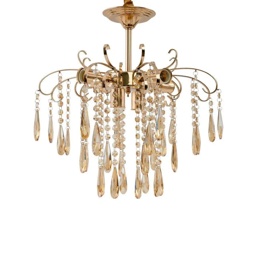Candelabru Kelsi, 6xE27, Cristal, Auriu