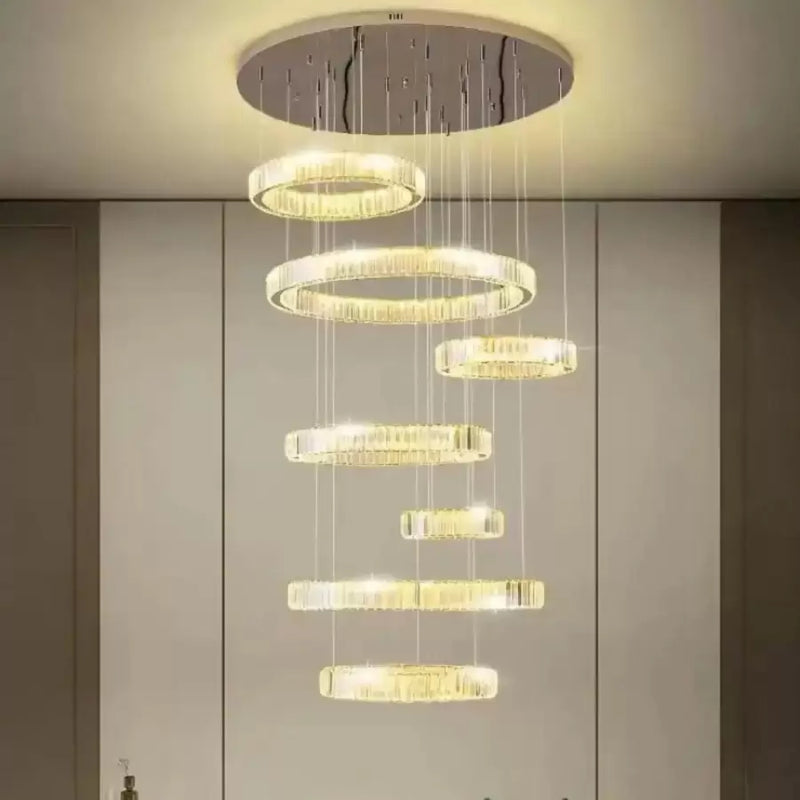 Messiah 128W Silver Crystal LED Chandelier with Remote Control