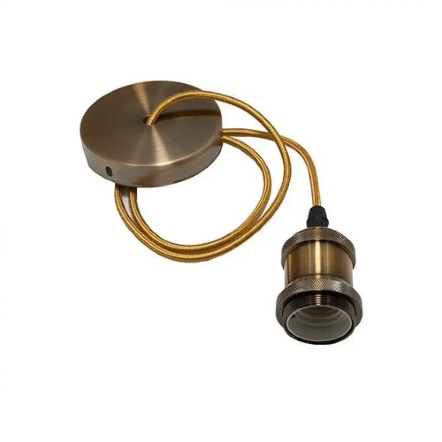 Antique Chandelier, 1xE27, 100cm, Metal, Gold, imaginea 3