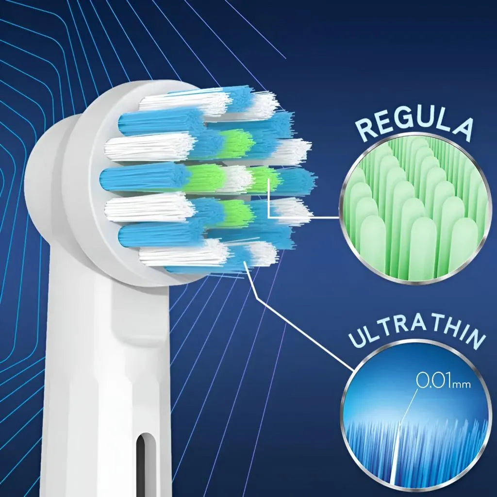TB-20 toothbrush heads, compatible with Oral-B, Cross Action, 4 pcs, imaginea 3