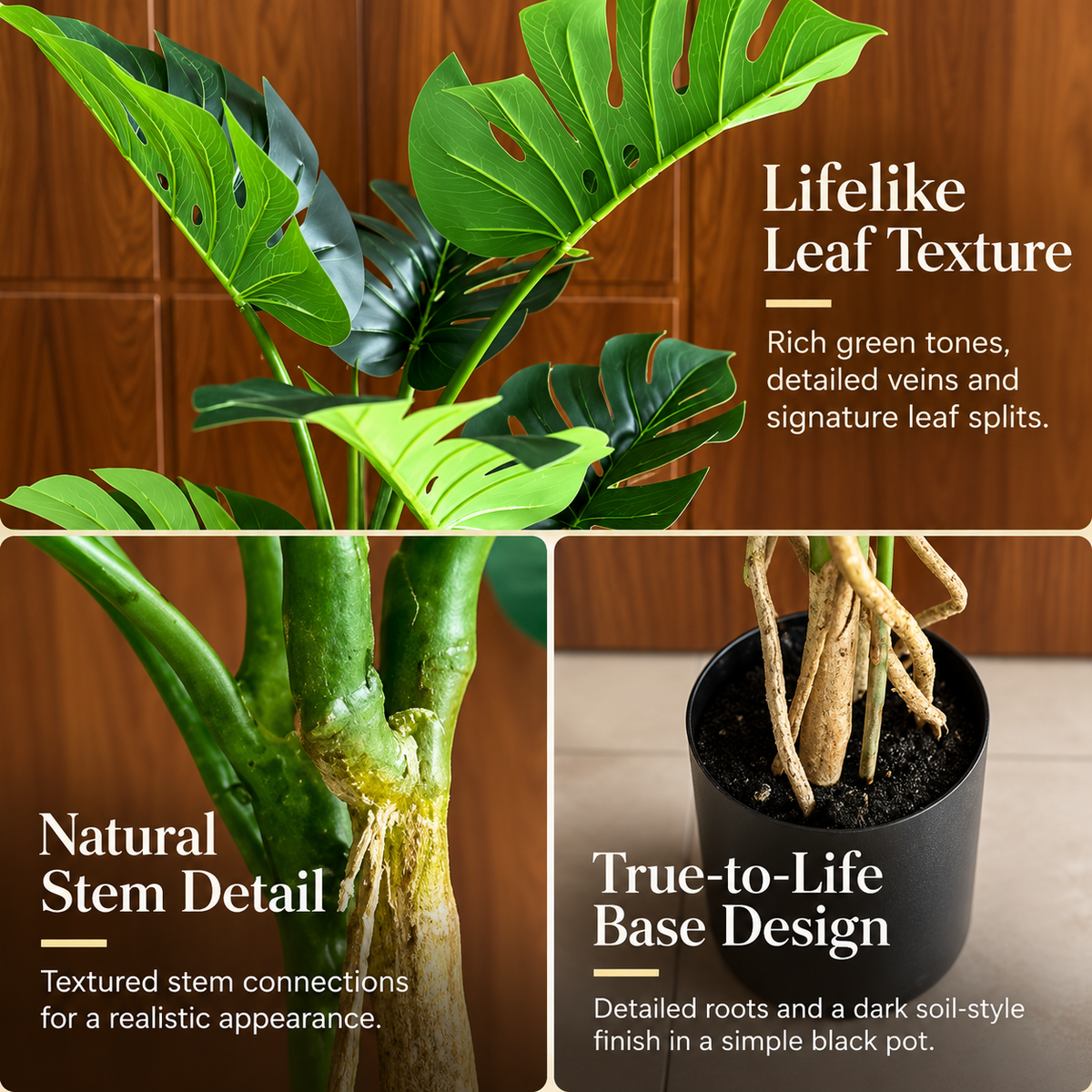 Decorațiune Monstera Deliciosa, Plastic, 220 cm, Verde