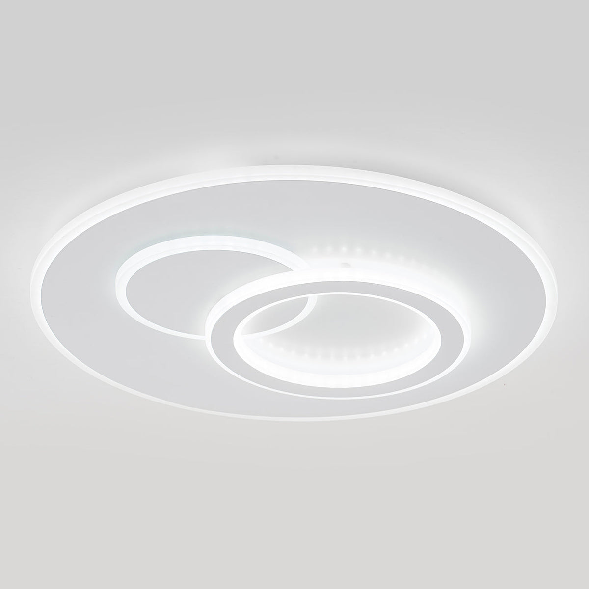 NOLUX 34W LED Chandelier with Remote Control, Round, Cool/Warm/Neutral Light, Dimmable, White, imaginea 4