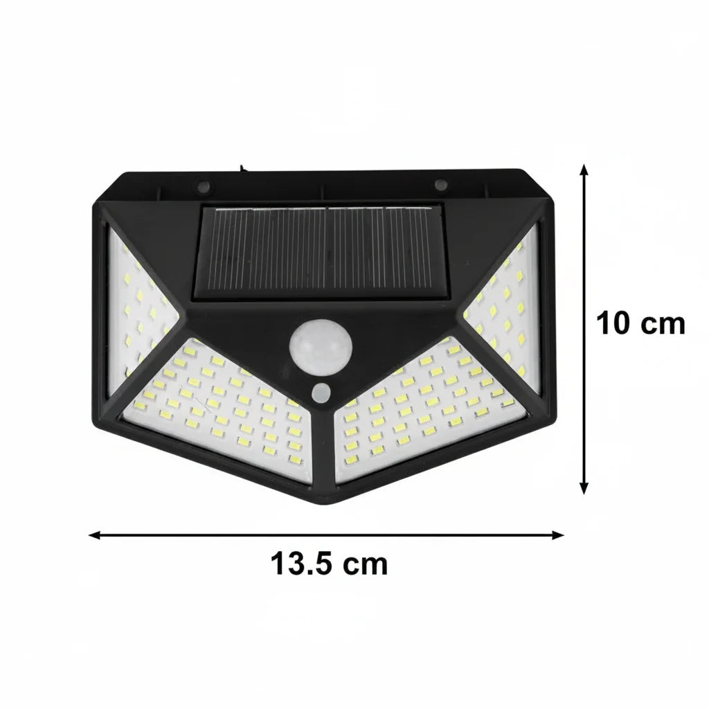 Aplica Solara cu Senzor de Miscare, 100 LED-uri, IP.65, Negru, imaginea 4