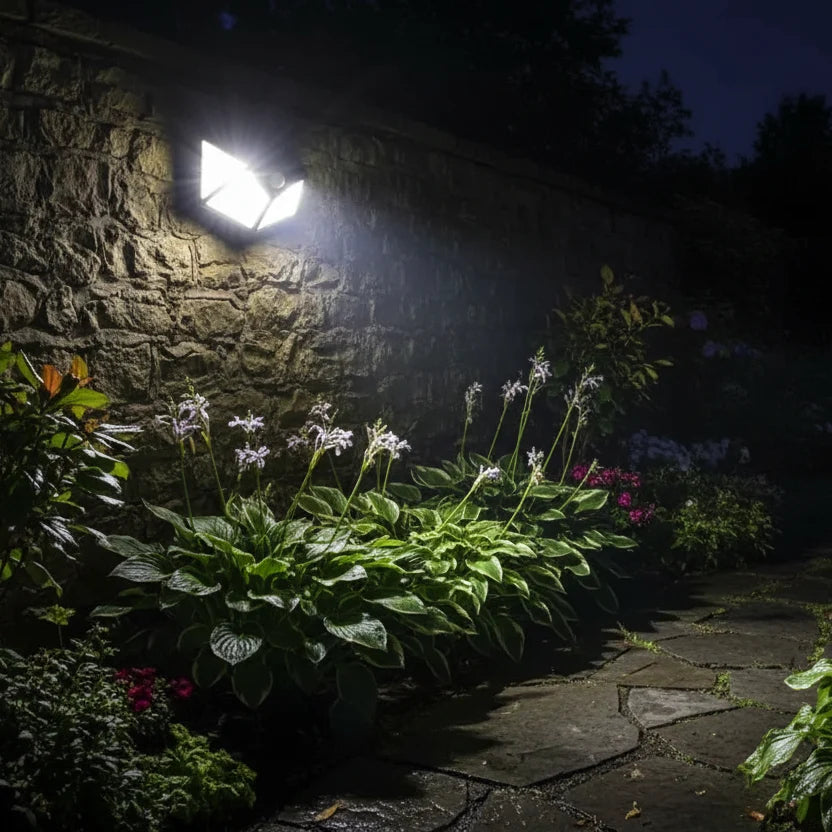 Aplica Solara cu Senzor de Miscare, 100 LED-uri, IP.65, Negru, imaginea 1