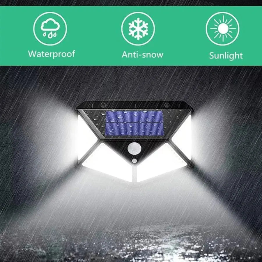 Aplica Solara cu Senzor de Miscare, 100 LED-uri, IP.65, Negru, imaginea 5