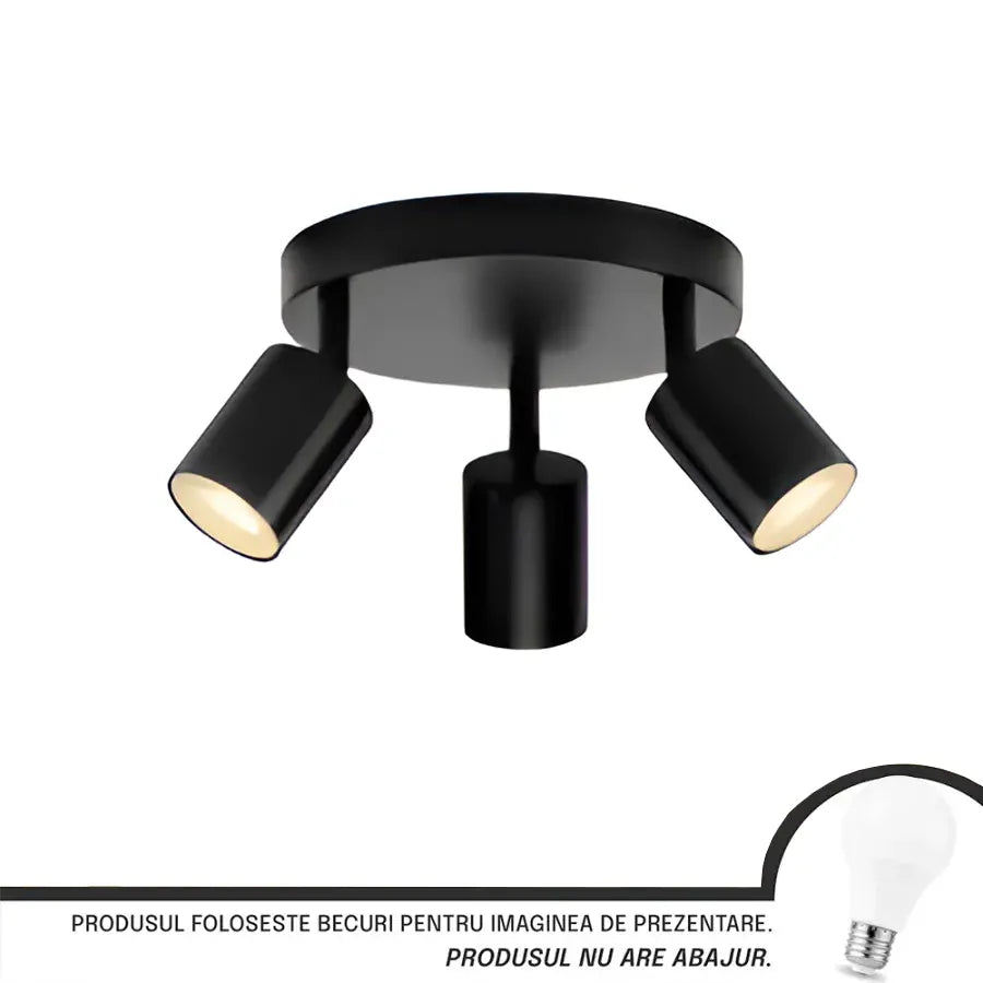 Lustra Joom cu Proiectoare Rotund, 3 X GU10, Negru
