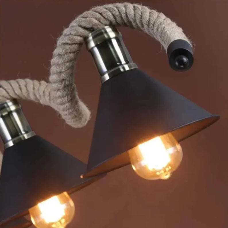 Lustra Franghie, 5*E27, Maro, Metal si Sfoara