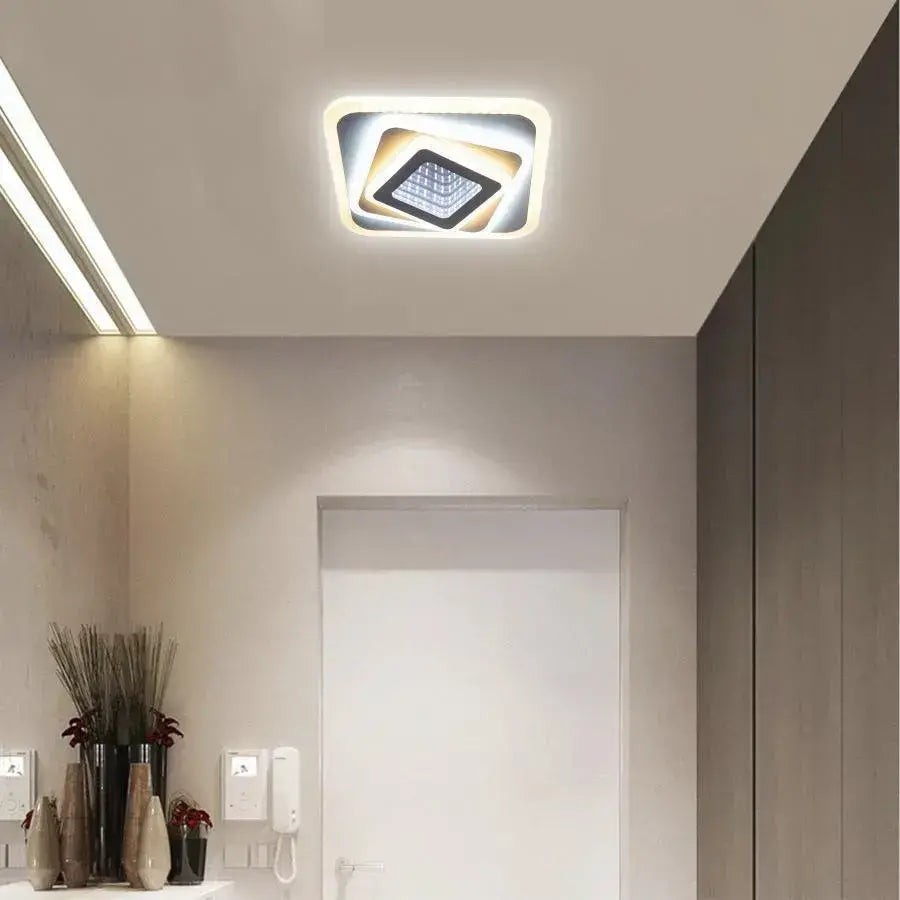 NEXA 3D 46W LED Chandelier, Square, Cool/Warm/Neutral Light, White, imaginea 8