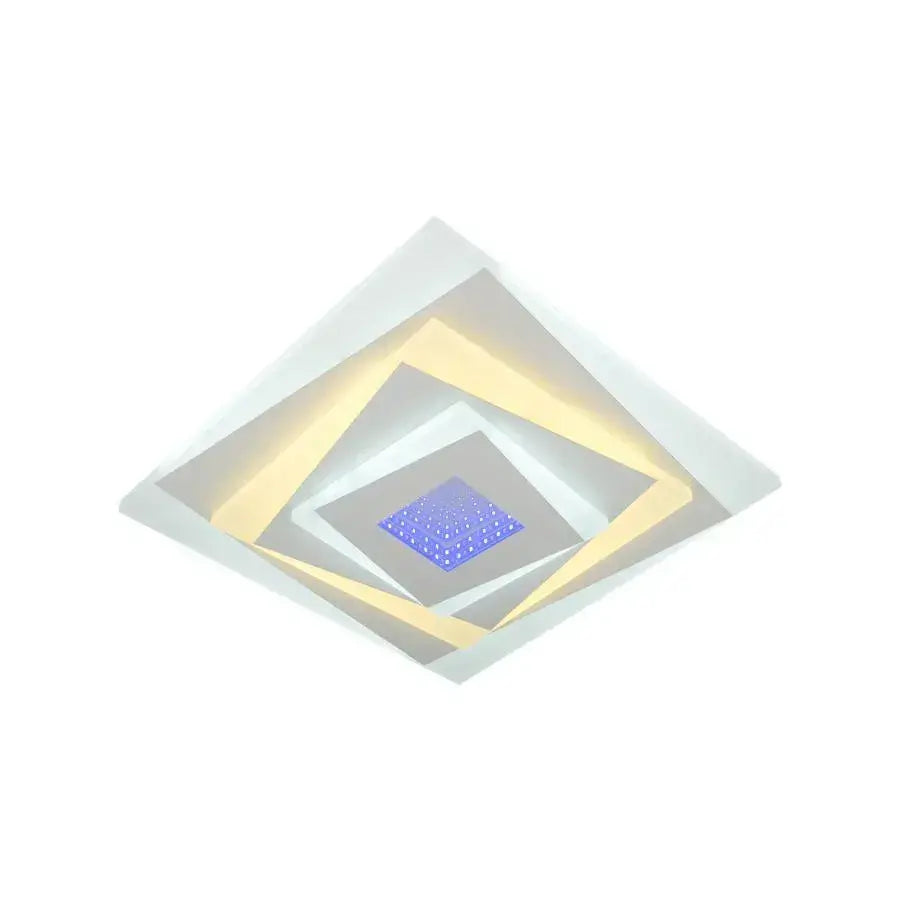 Lustra LED NIVARA RGB 3D 40W, lumina Rece/Calda/Neutra, Alb