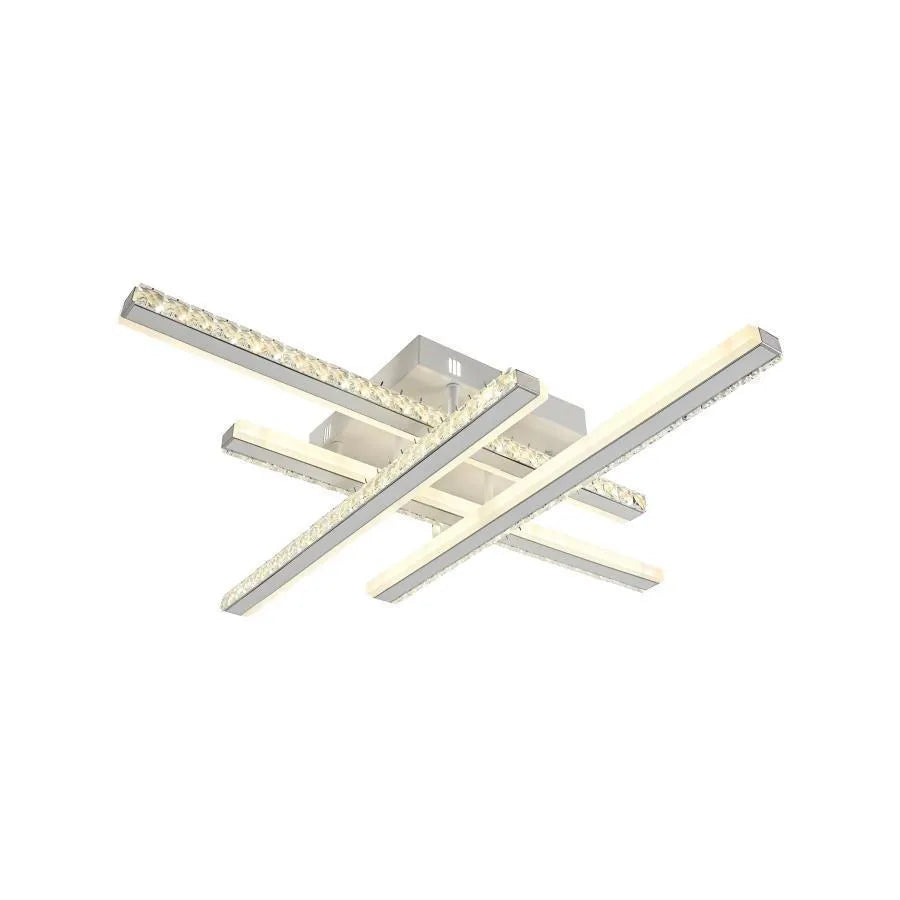Lustra LED cu telecomanda ABIGAIA 136W, 4 Elemente, Liniara, lumina Rece/Calda/Neutra, Dimabila, Alb