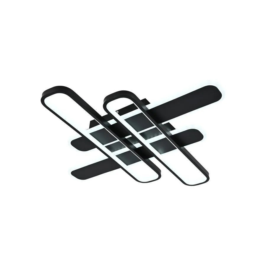 Lustra LED cu telecomanda AFINA 120W, 4 Elemente, lumina Rece/Calda/Neutra, Dimabila, Negru