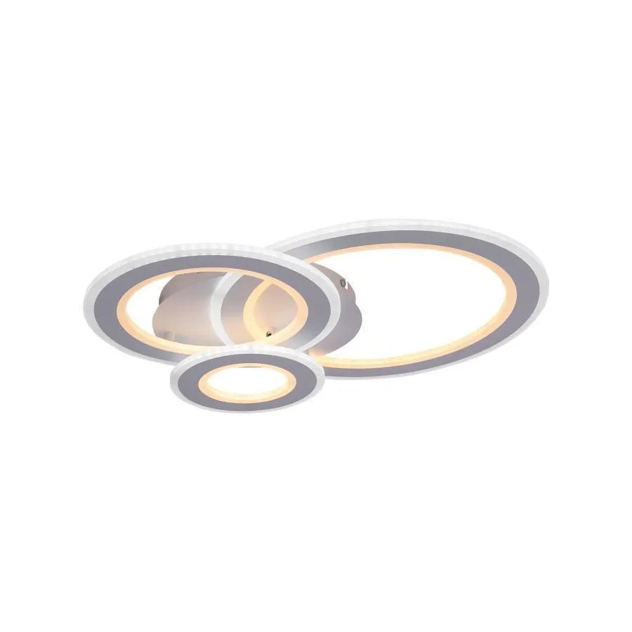 Lustra LED KYLIE 77W, 3 Cercuri, lumina Rece/Calda/Neutra, Alb