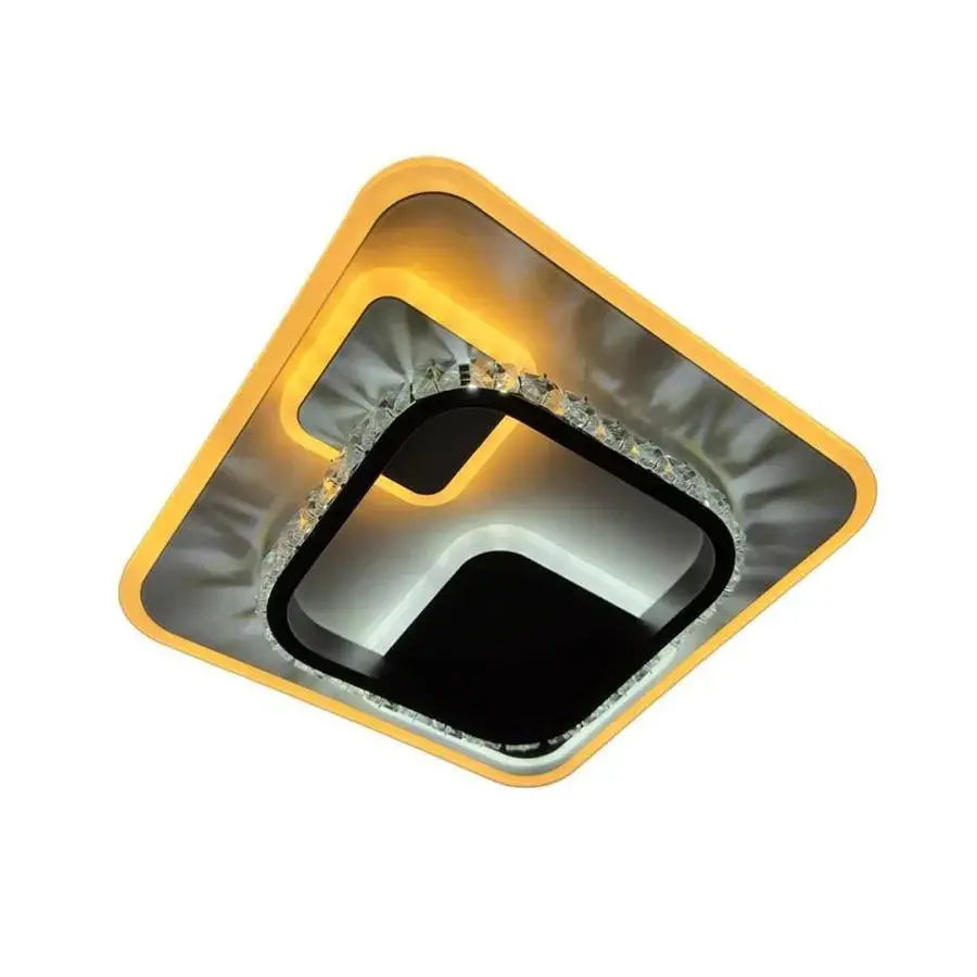 Lustra LED cu cristal ARIELLA 39W, Patrata, lumina Rece/Calda/Neutra, Negru