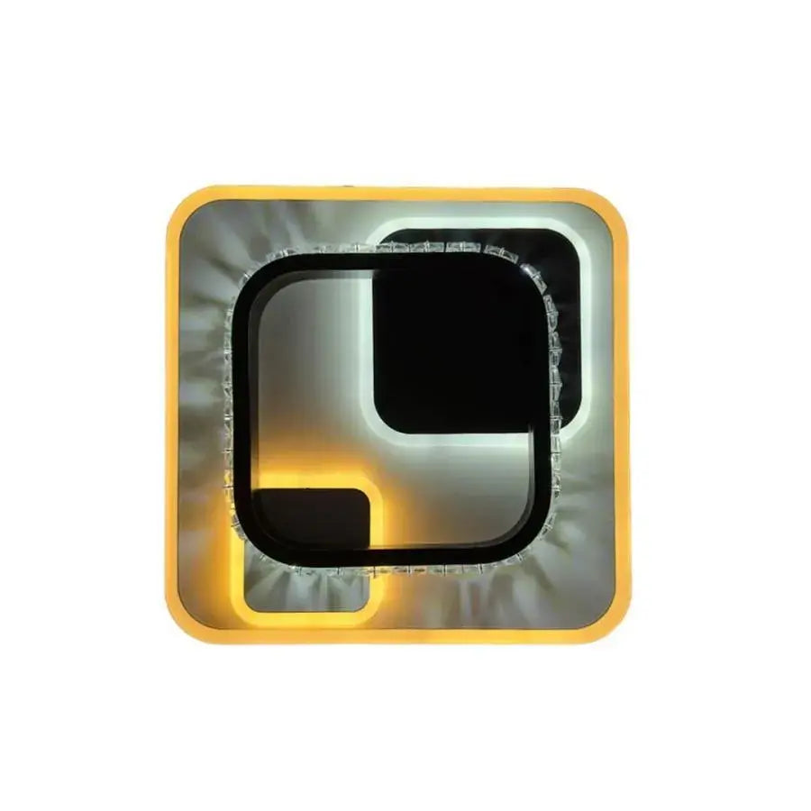 Lustra LED cu cristal ARIELLA 39W, Patrata, lumina Rece/Calda/Neutra, Negru