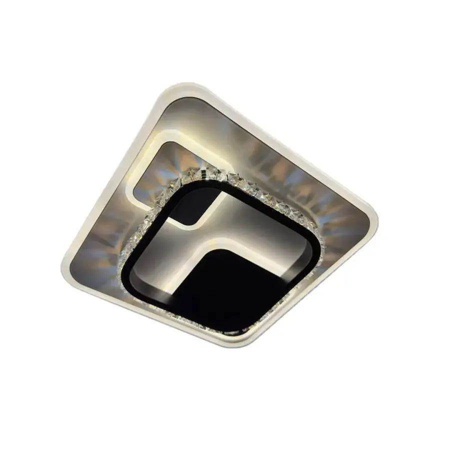 Lustra LED cu cristal ARIELLA 39W, Patrata, lumina Rece/Calda/Neutra, Negru