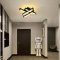 Lustra LED CADE 34W, 4 Elemente, Liniara, lumina Rece/Calda/Neutra, Negru
