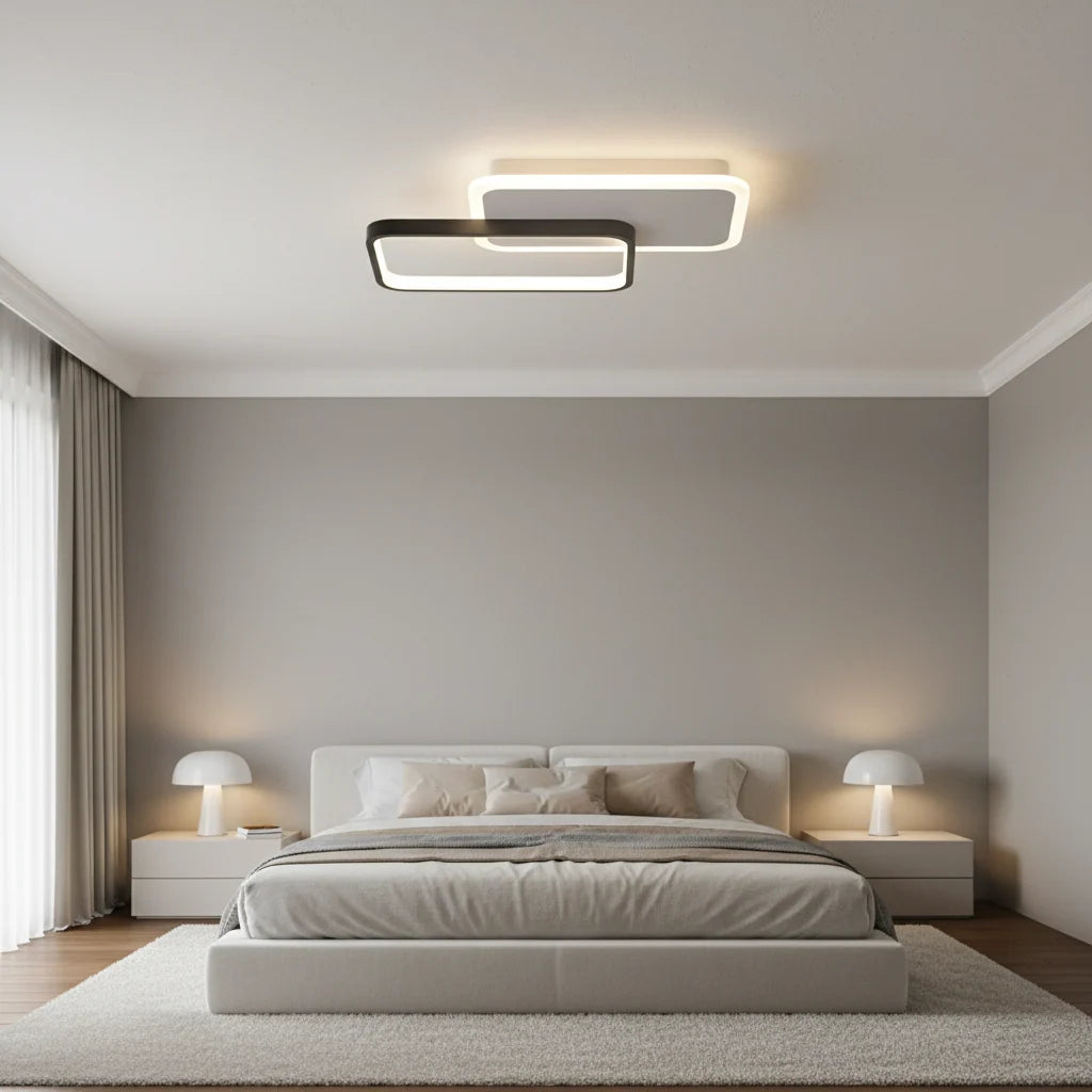 Lustra LED CAROLINA 31W, 2 Elemente, lumina Rece/Calda/Neutra, Negru