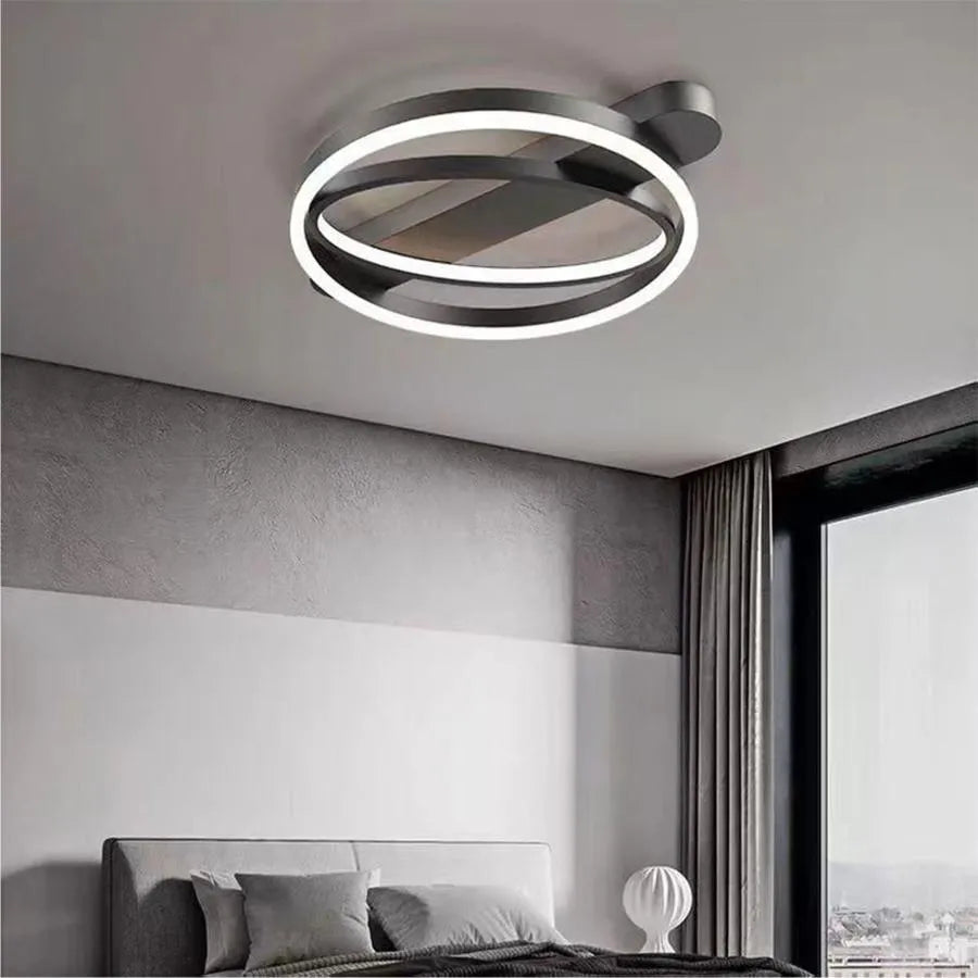 Lustra LED cu telecomanda CERELIS 90W, lumina Rece/Calda/Neutra, Dimabila, Negru
