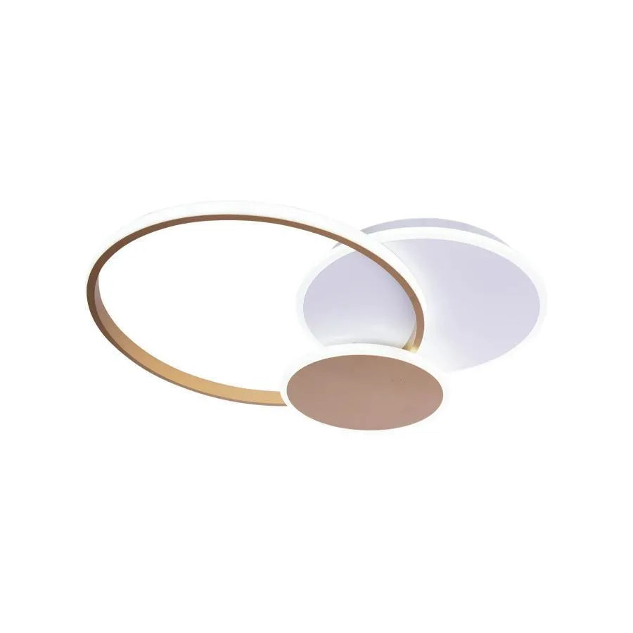 KILLIAN 46W LED Chandelier with Remote Control, 3 Rings, Cool/Warm/Neutral Light 3000K/4000K/6000K, Dimmable, White Gold, imaginea 3
