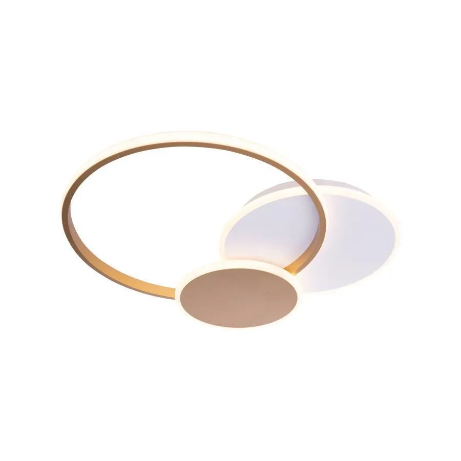KILLIAN 46W LED Chandelier with Remote Control, 3 Rings, Cool/Warm/Neutral Light 3000K/4000K/6000K, Dimmable, White Gold, imaginea 5