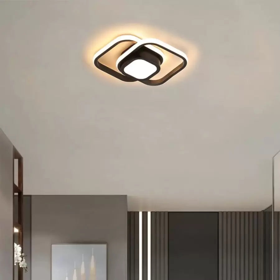 Lustra LED DUOFORM, 21W, 3 Patrate, lumina Rece/Calda/Neutra, Negru, imaginea 1