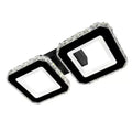 Lustra LED cristal QUADRIS 41W, 2 Patrate, lumina Rece/Calda/Neutra, Negru