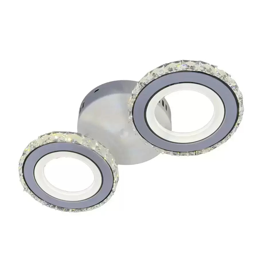 LED luster s diaľkovým ovládačom a krištáľom NOVA OKRUHLY 34 W, 2 kruhy, studené/teplé/neuterálne svetlo, biela, imaginea 7