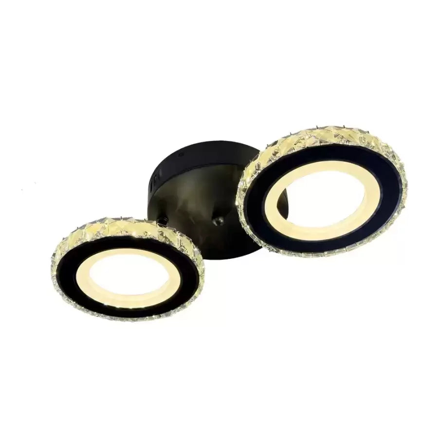 Lustra LED cu telecomanda si cristal NOVA ROTONDA 32W, 2 Cercuri, lumina Rece/Calda/Neutra, Dimabila, Negru, imaginea 9