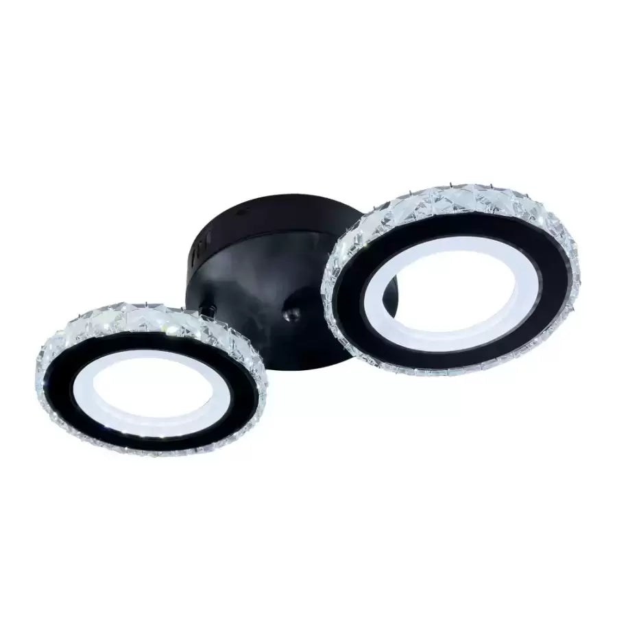 Lustra LED cu telecomanda si cristal NOVA ROTONDA 32W, 2 Cercuri, lumina Rece/Calda/Neutra, Dimabila, Negru, imaginea 10