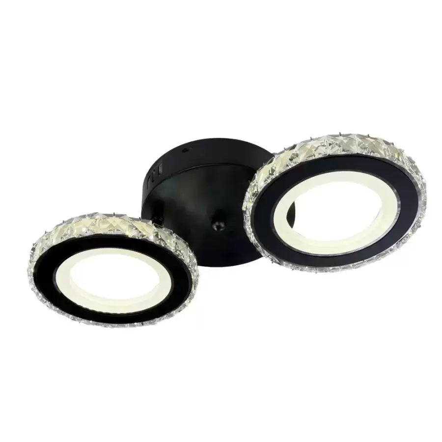 Lustra LED cu telecomanda si cristal NOVA ROTONDA 32W, 2 Cercuri, lumina Rece/Calda/Neutra, Dimabila, Negru, imaginea 11