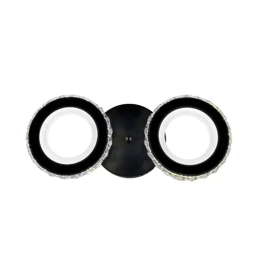 Lustra LED cu telecomanda si cristal NOVA ROTONDA 32W, 2 Cercuri, lumina Rece/Calda/Neutra, Dimabila, Negru, imaginea 12