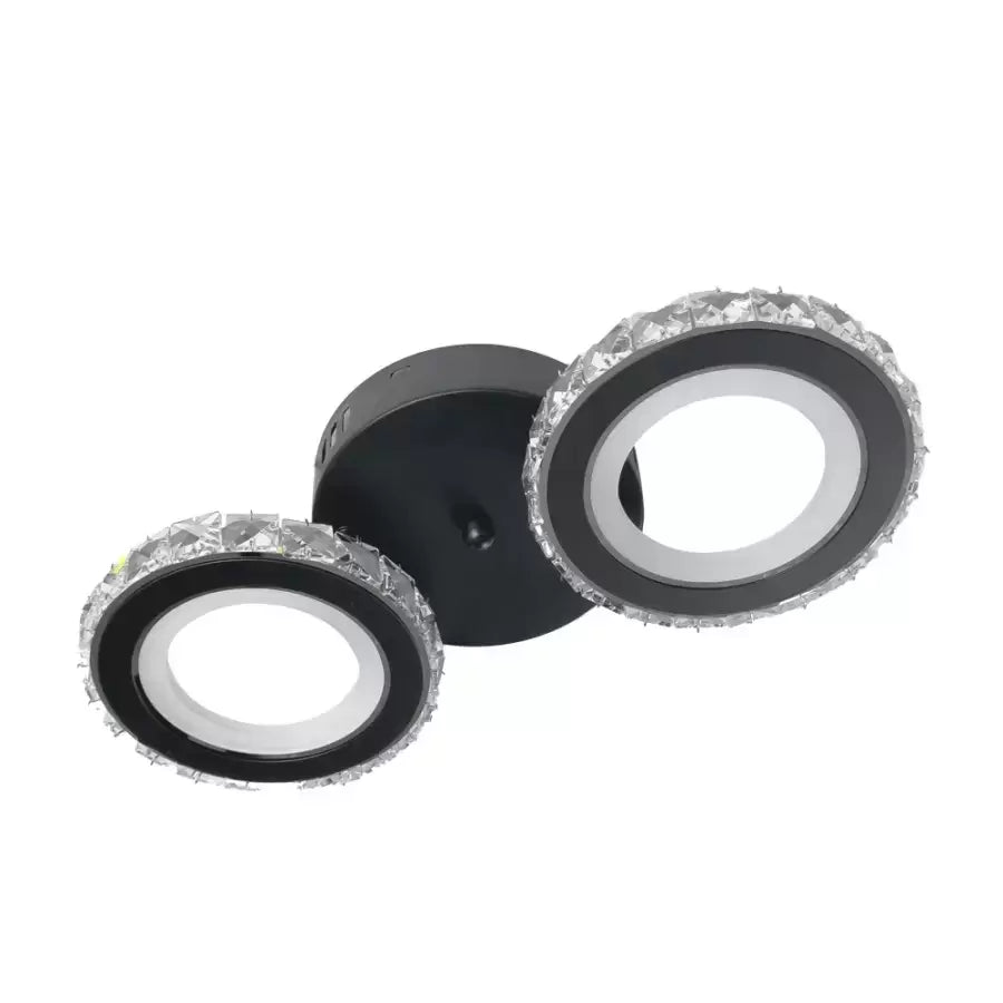 Lustra LED cu telecomanda si cristal NOVA ROTONDA 32W, 2 Cercuri, lumina Rece/Calda/Neutra, Dimabila, Negru, imaginea 13